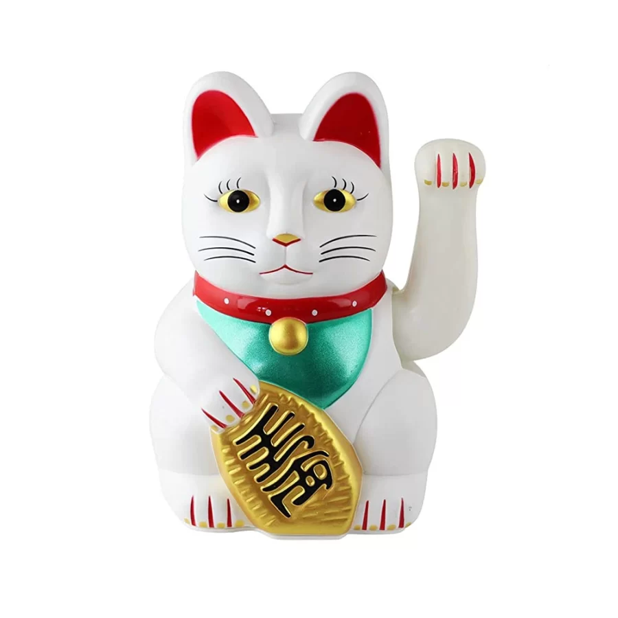 Pisica Maneki Neko - Feng Shui - Alba - L'Ambiance